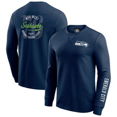 Seattle Seahawks Darius Rucker Collection Washed Waffle-Knit Long Sleeve T-Shirt - College Navy online