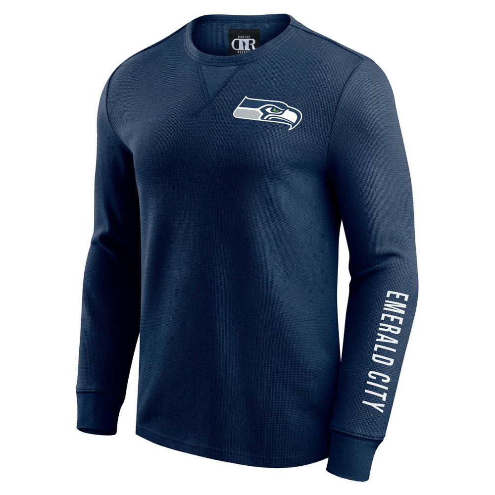 Seattle Seahawks Darius Rucker Collection Washed Waffle-Knit Long Sleeve T-Shirt - College Navy online