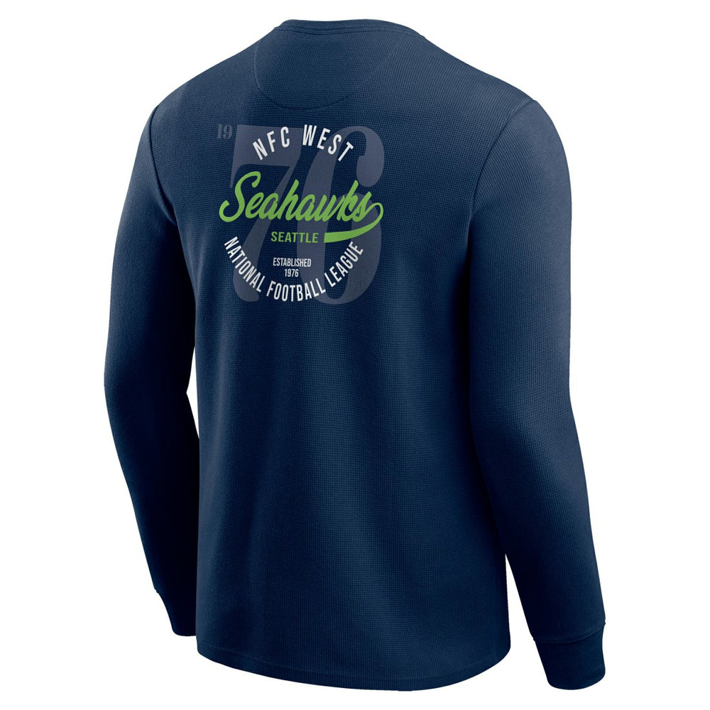 Seattle Seahawks Darius Rucker Collection Washed Waffle-Knit Long Sleeve T-Shirt - College Navy online