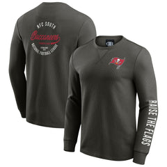Tampa Bay Buccaneers Darius Rucker Collection Washed Waffle-Knit Long Sleeve T-Shirt - Pewter on sale