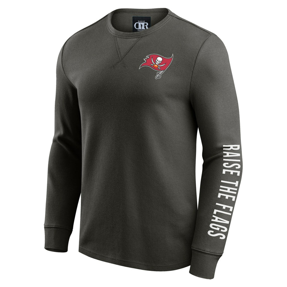 Tampa Bay Buccaneers Darius Rucker Collection Washed Waffle-Knit Long Sleeve T-Shirt - Pewter on sale