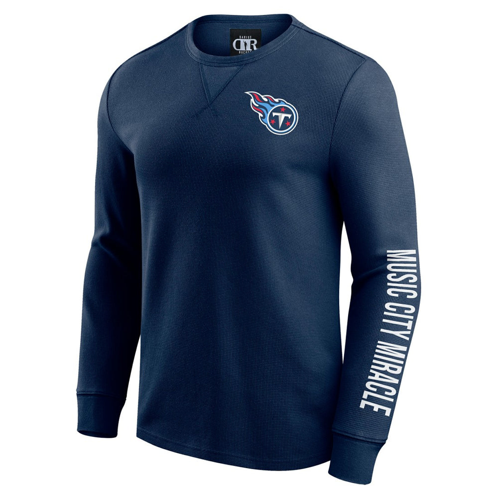 Tennessee Titans Darius Rucker Collection Washed Waffle-Knit Long Sleeve T-Shirt - Navy outlet