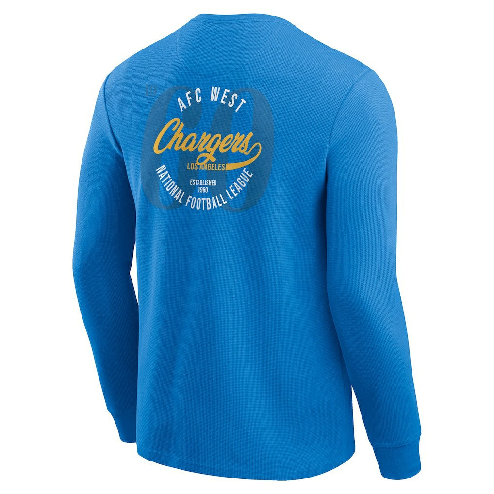Los Angeles Chargers Darius Rucker Collection Washed Waffle-Knit Long Sleeve T-Shirt - Powder Blue cheap