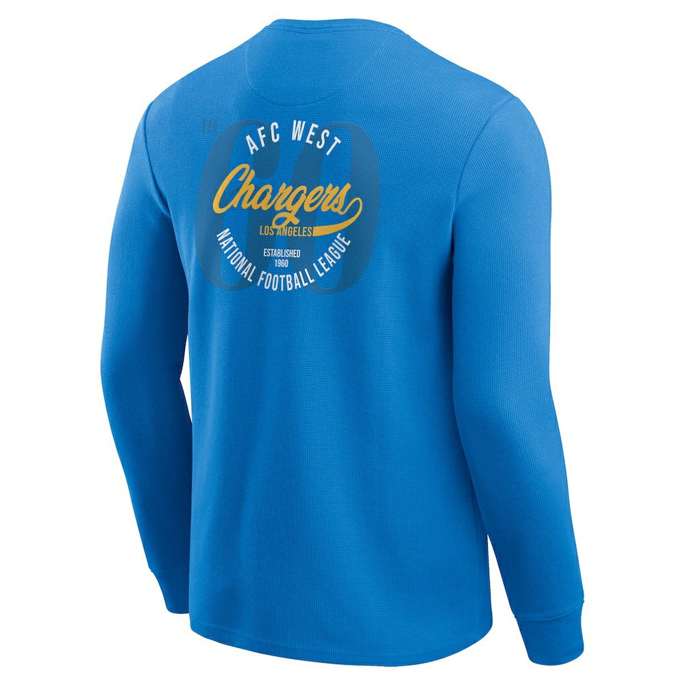 Los Angeles Chargers Darius Rucker Collection Washed Waffle-Knit Long Sleeve T-Shirt - Powder Blue cheap