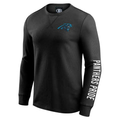 Carolina Panthers Darius Rucker Collection Washed Waffle-Knit Long Sleeve T-Shirt - Black online