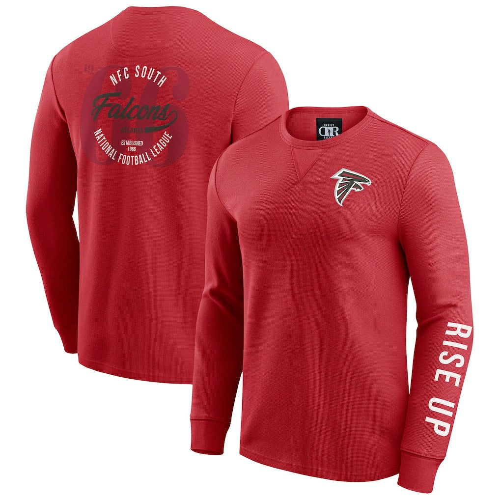 Atlanta Falcons Darius Rucker Collection Washed Waffle-Knit Long Sleeve T-Shirt - Red on sale