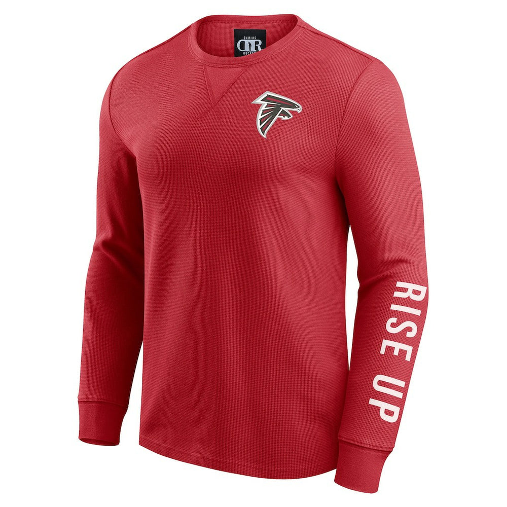 Atlanta Falcons Darius Rucker Collection Washed Waffle-Knit Long Sleeve T-Shirt - Red on sale