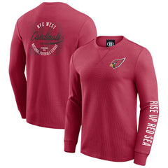 Arizona Cardinals Darius Rucker Collection Washed Waffle-Knit Long Sleeve T-Shirt - Red cheap