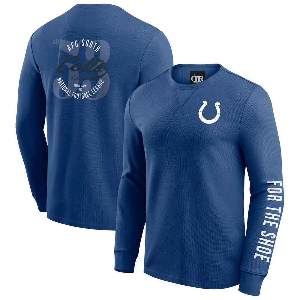 Indianapolis Colts Darius Rucker Collection Washed Waffle-Knit Long Sleeve T-Shirt - Royal outlet
