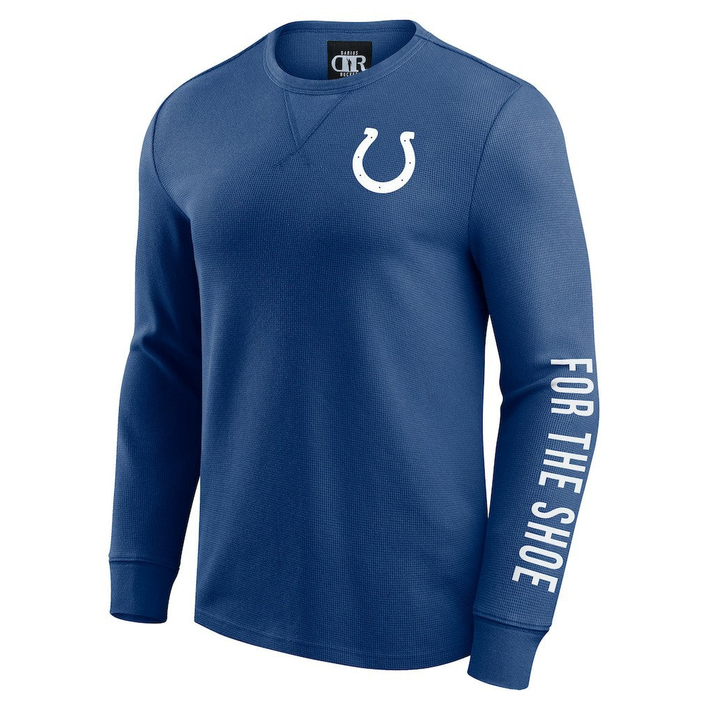 Indianapolis Colts Darius Rucker Collection Washed Waffle-Knit Long Sleeve T-Shirt - Royal outlet