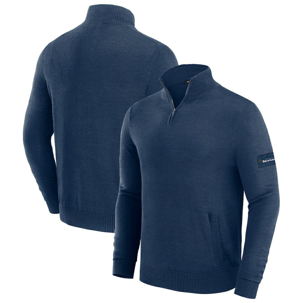 Seattle Seahawks J. Palmer Franchise Quarter-Zip Sweater - Navy sale
