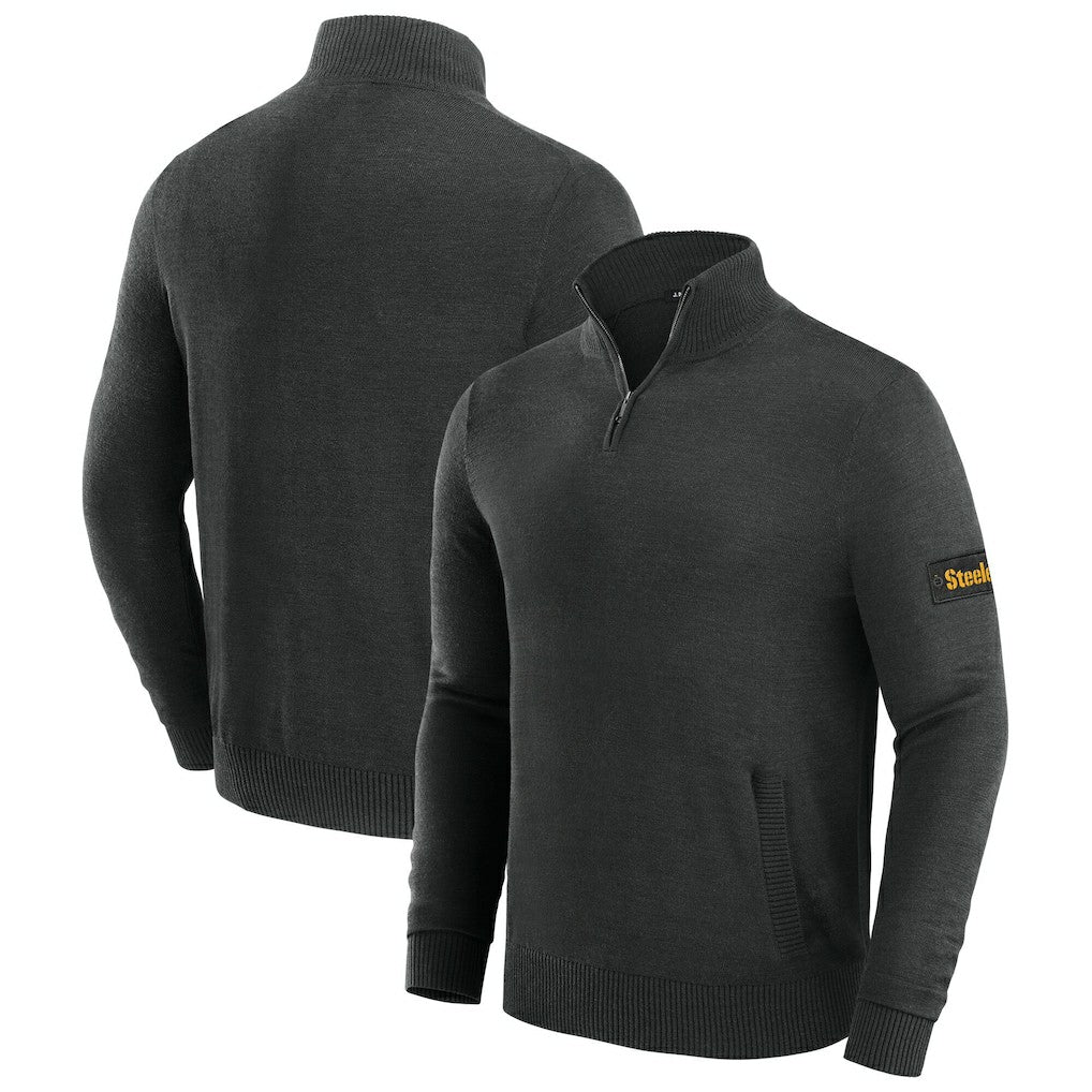 Pittsburgh Steelers J. Palmer Franchise Quarter-Zip Sweater - Black on sale