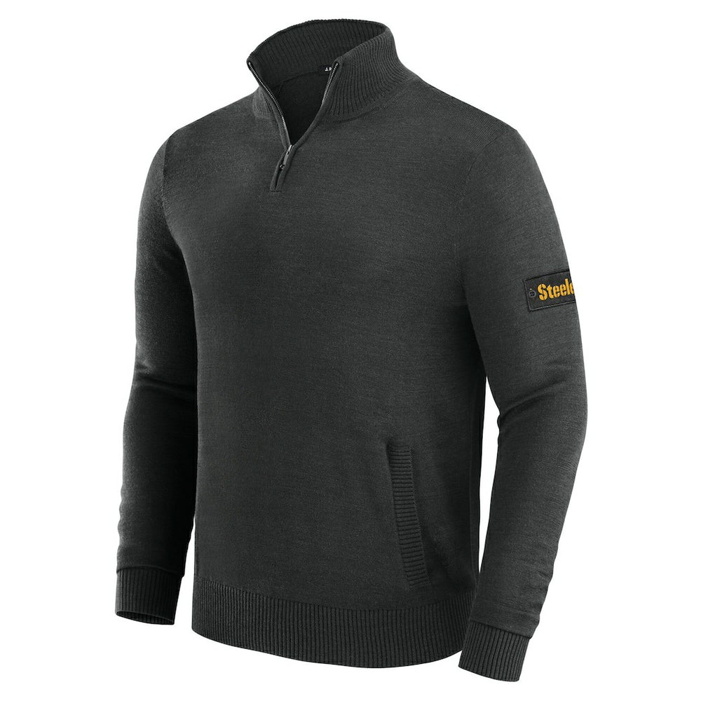 Pittsburgh Steelers J. Palmer Franchise Quarter-Zip Sweater - Black on sale