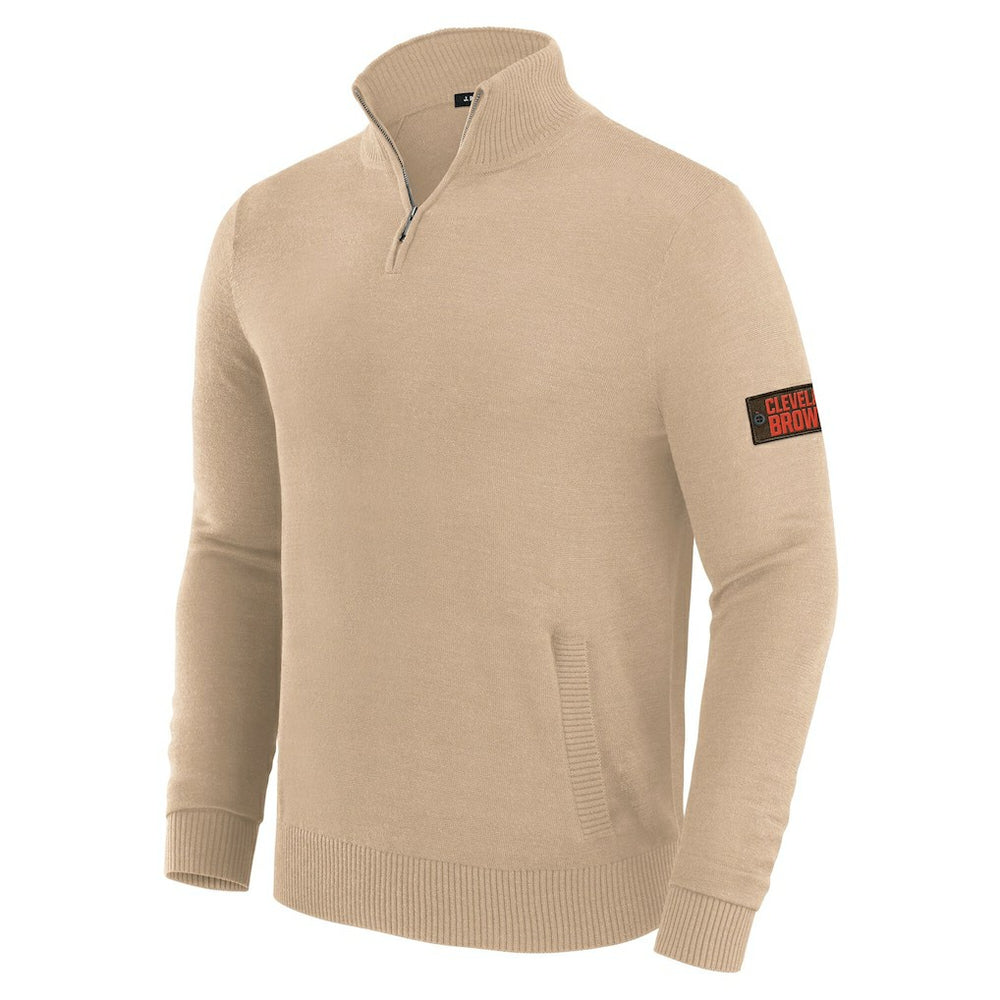 Cleveland Browns J. Palmer Franchise Quarter-Zip Sweater - Tan sale