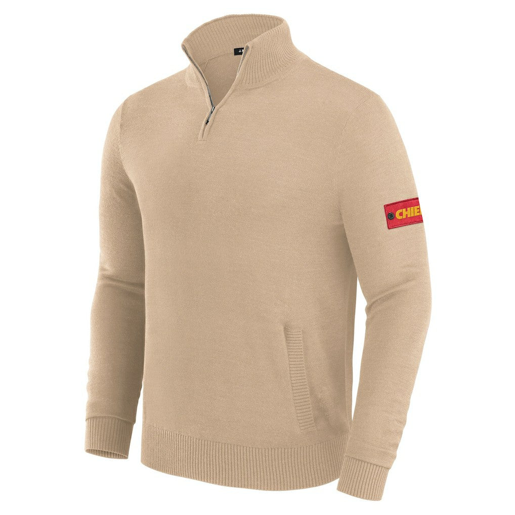 Kansas City Chiefs J. Palmer Franchise Quarter-Zip Sweater - Tan discount