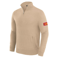 Kansas City Chiefs J. Palmer Franchise Quarter-Zip Sweater - Tan discount
