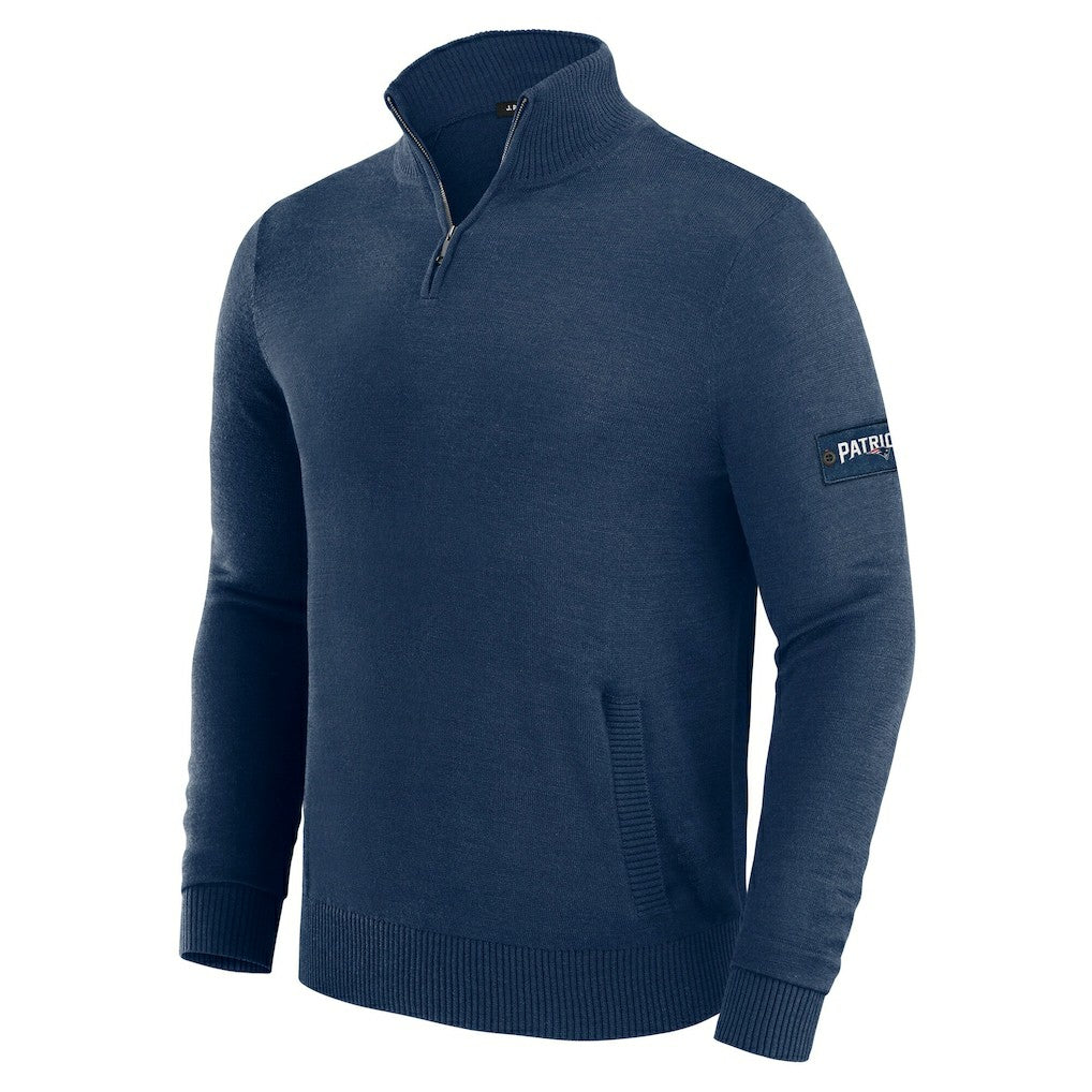 New England Patriots J. Palmer Franchise Quarter-Zip Sweater - Navy for sale