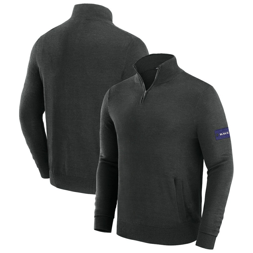 Baltimore Ravens J. Palmer Franchise Quarter-Zip Sweater - Black on sale