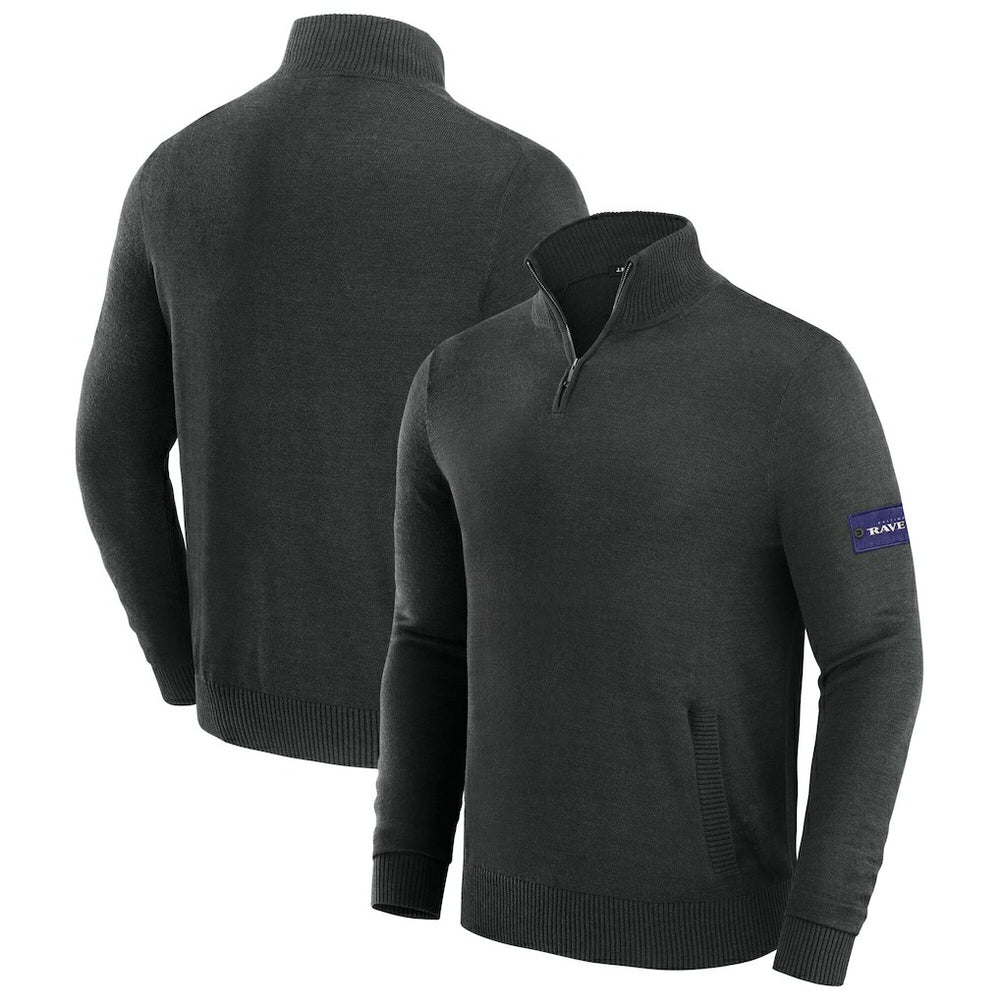 Baltimore Ravens J. Palmer Franchise Quarter-Zip Sweater - Black on sale
