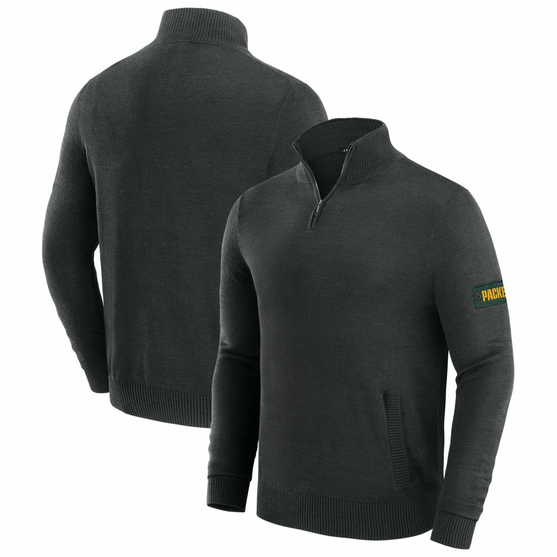 Green Bay Packers J. Palmer Franchise Quarter-Zip Sweater - Black sale