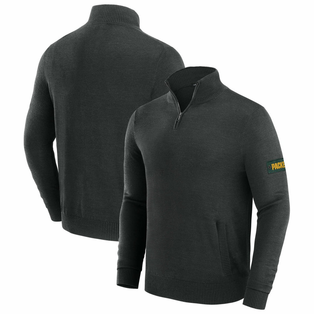 Green Bay Packers J. Palmer Franchise Quarter-Zip Sweater - Black sale