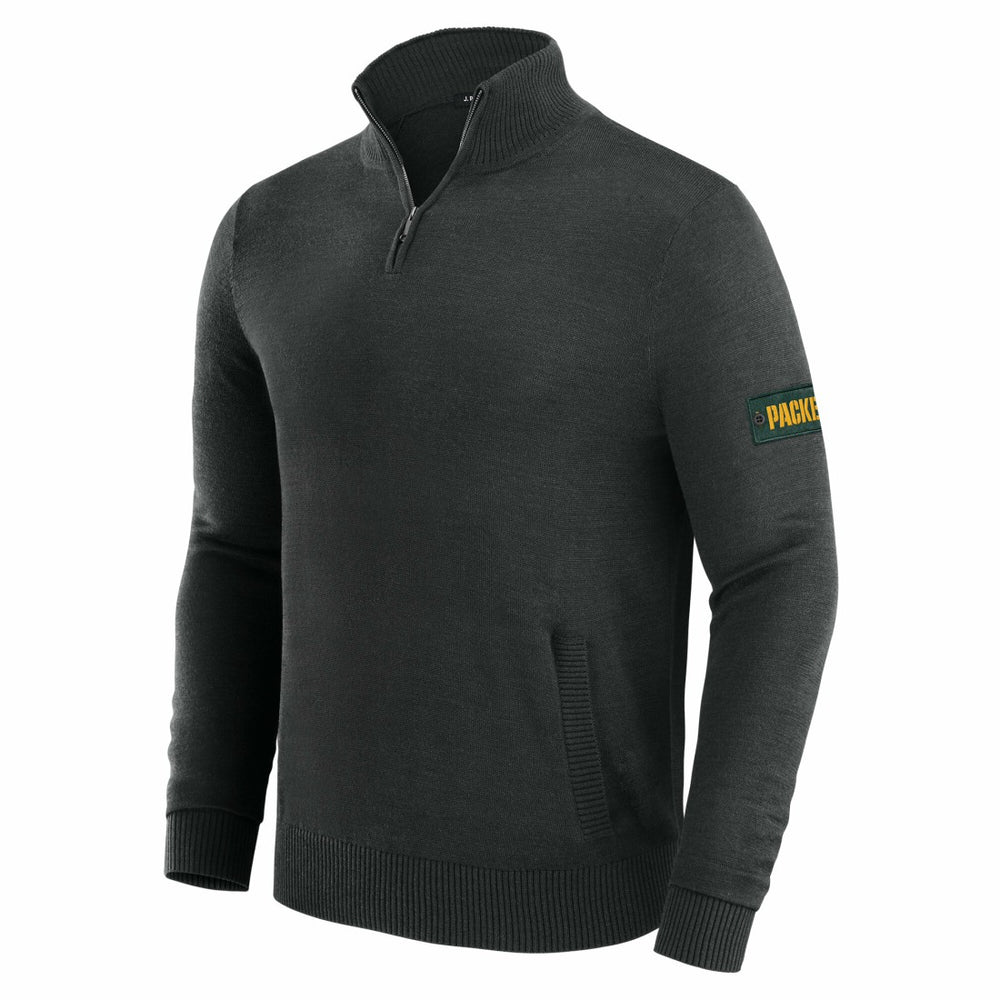 Green Bay Packers J. Palmer Franchise Quarter-Zip Sweater - Black sale
