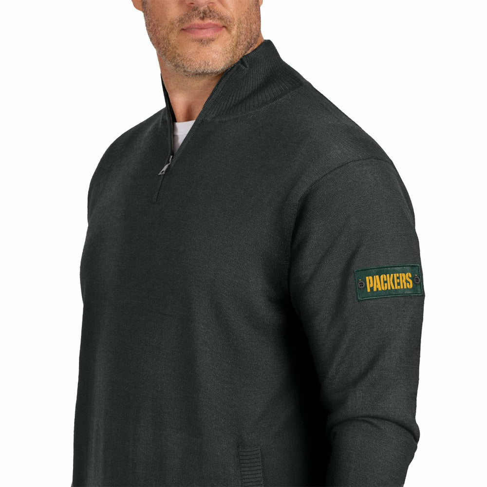 Green Bay Packers J. Palmer Franchise Quarter-Zip Sweater - Black sale