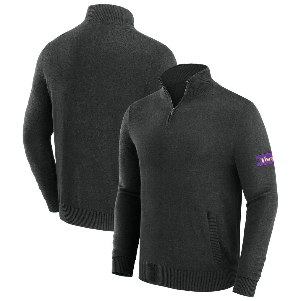 Minnesota Vikings J. Palmer Franchise Quarter-Zip Sweater - Black online