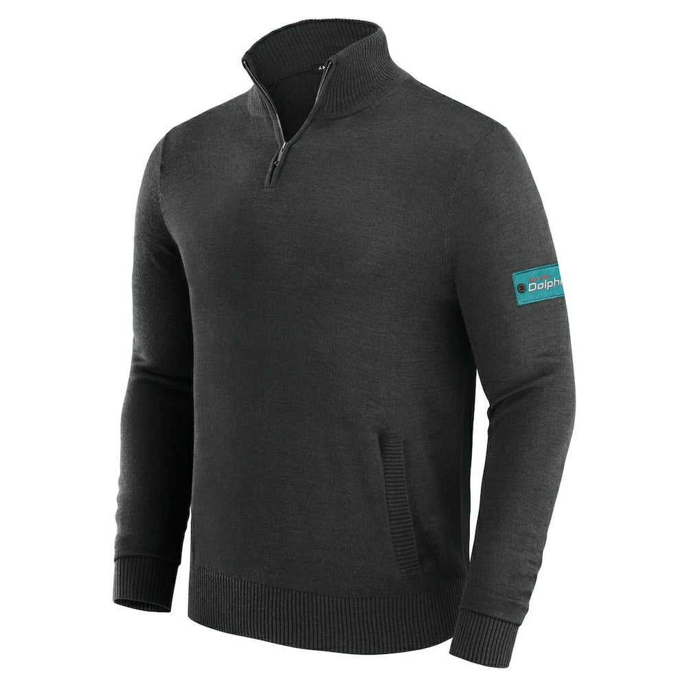 Miami Dolphins J. Palmer Franchise Quarter-Zip Sweater - Black on sale