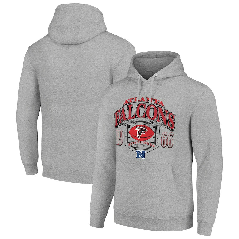 Atlanta Falcons Starter 80s Retro Pullover Hoodie - Heather Gray discount