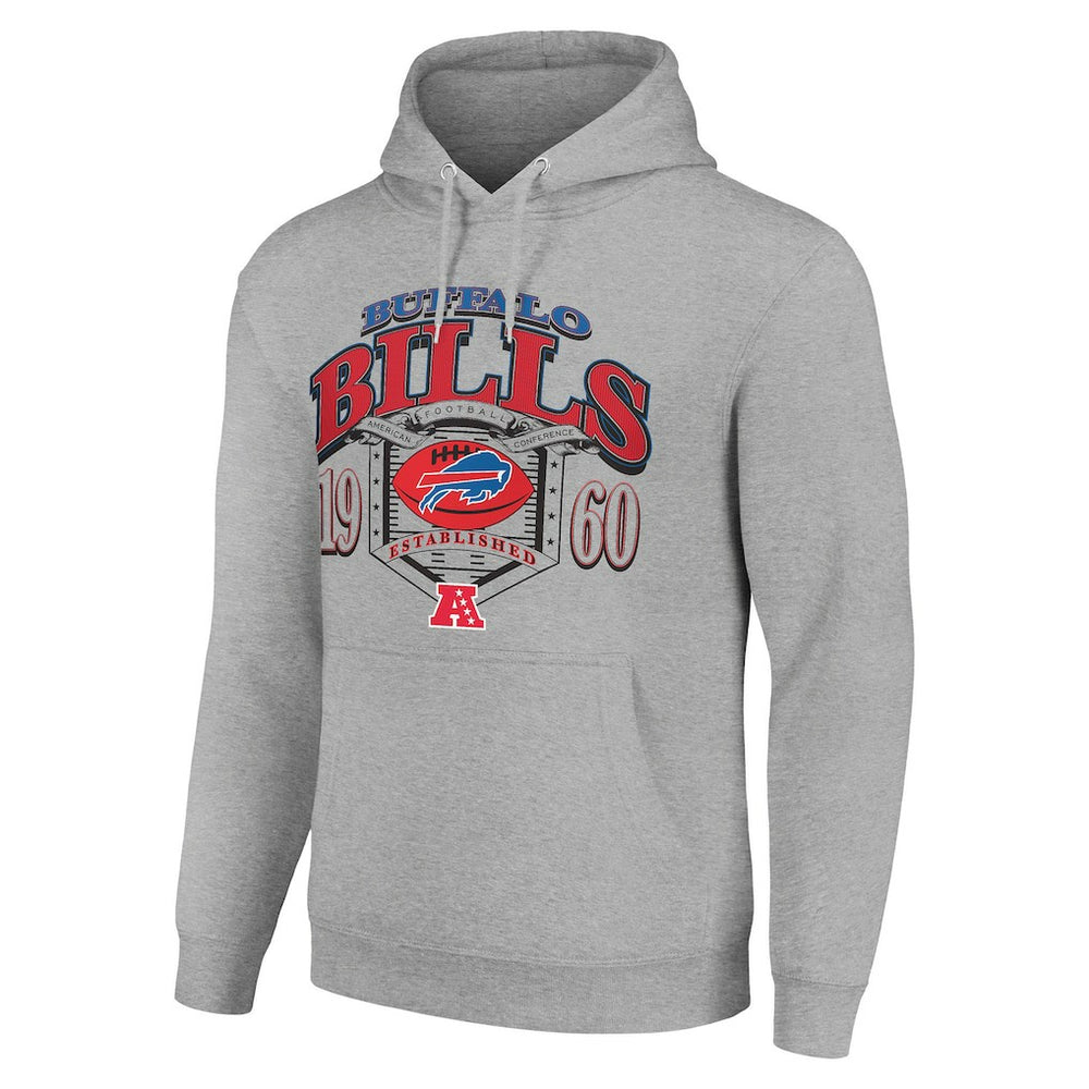 Buffalo Bills Starter 80s Retro Pullover Hoodie - Heather Gray cheap