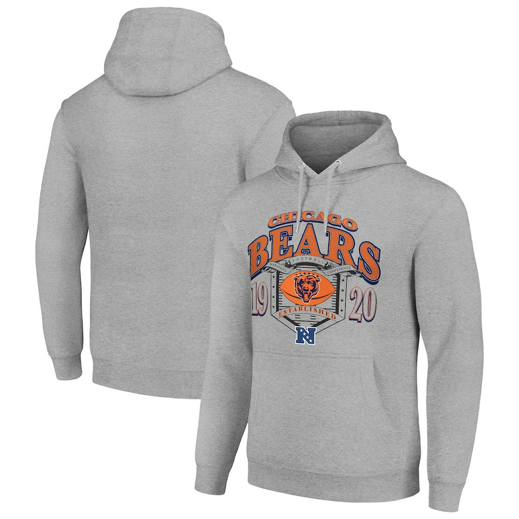 Chicago Bears Starter 80s Retro Pullover Hoodie - Heather Gray outlet