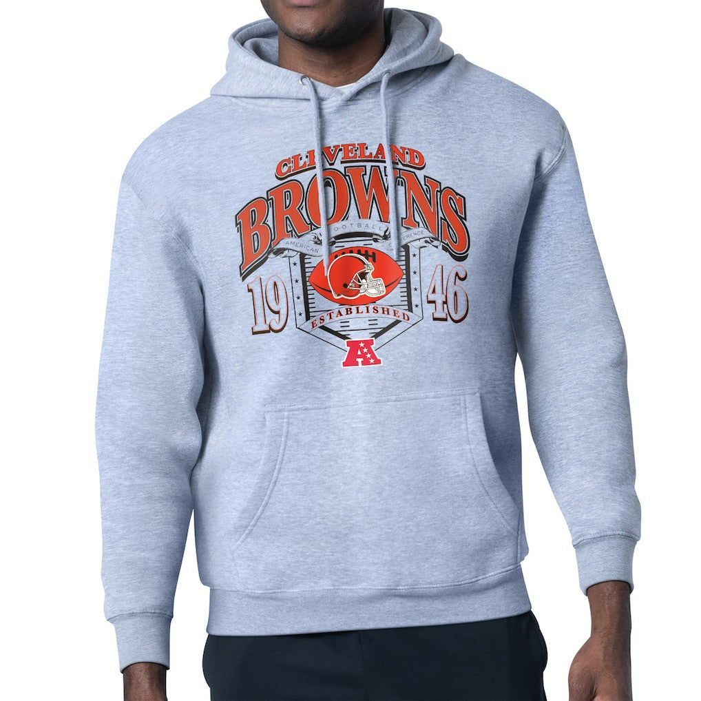 Cleveland Browns Starter 80s Retro Pullover Hoodie - Heather Gray outlet