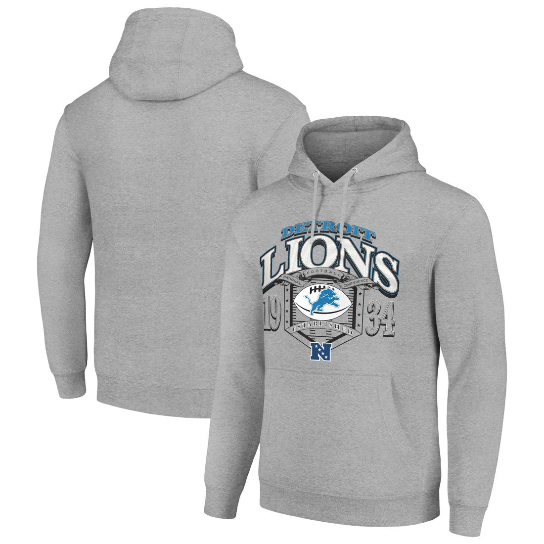 Detroit Lions Starter 80s Retro Pullover Hoodie - Heather Gray for sale
