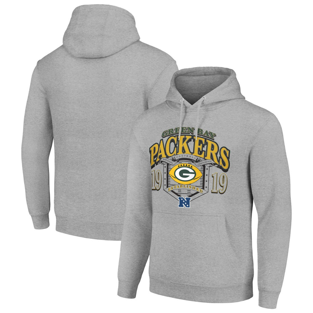 Green Bay Packers Starter 80s Retro Pullover Hoodie - Heather Gray discount