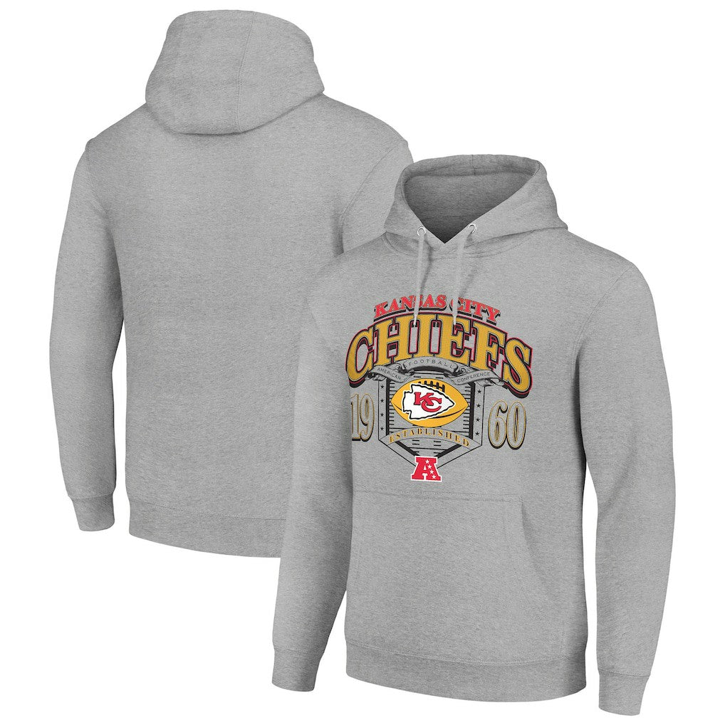 Kansas City Chiefs Starter 80s Retro Pullover Hoodie - Heather Gray sale