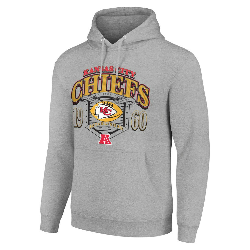 Kansas City Chiefs Starter 80s Retro Pullover Hoodie - Heather Gray sale