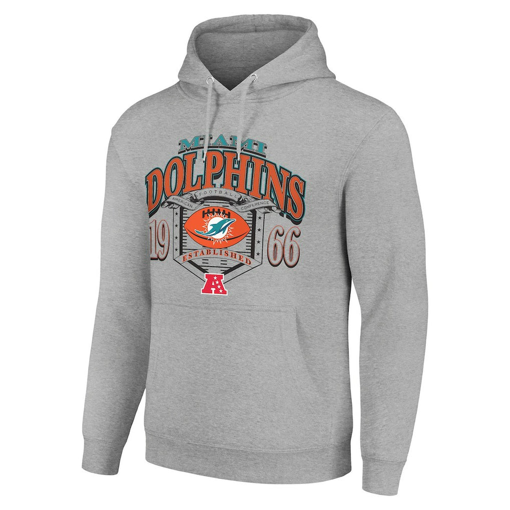 Miami Dolphins Starter 80s Retro Pullover Hoodie - Heather Gray discount