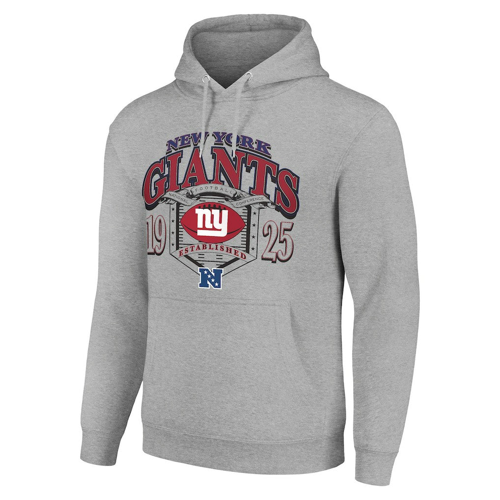 New York Giants Starter 80s Retro Pullover Hoodie - Heather Gray for sale