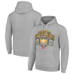 Pittsburgh Steelers Starter 80s Retro Pullover Hoodie - Heather Gray on sale