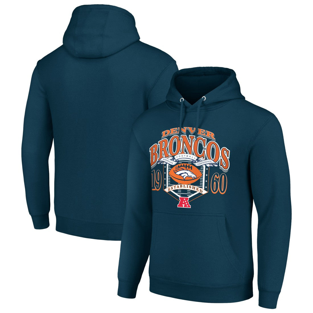 Denver Broncos Starter 80s Retro Pullover Hoodie - Navy on sale