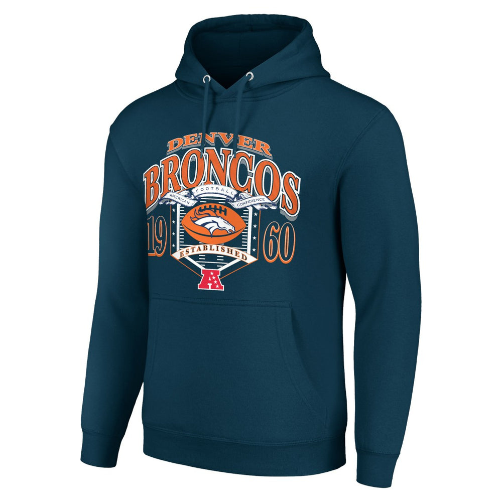 Denver Broncos Starter 80s Retro Pullover Hoodie - Navy on sale