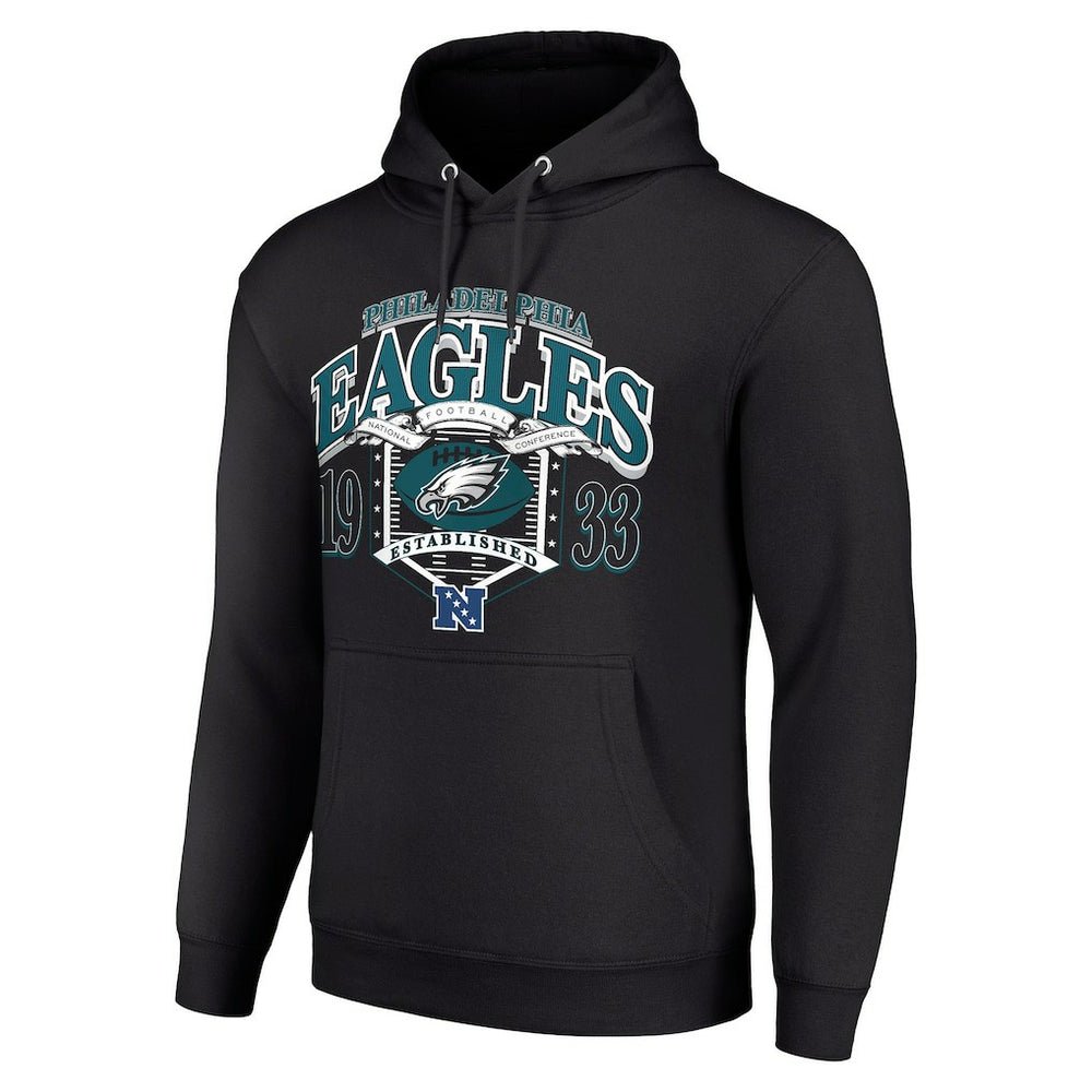 Philadelphia Eagles Starter 80s Retro Pullover Hoodie - Black on sale