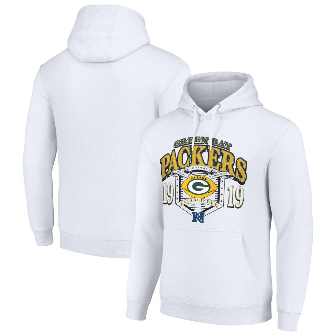 Green Bay Packers Starter 80s Retro Pullover Hoodie - White cheap