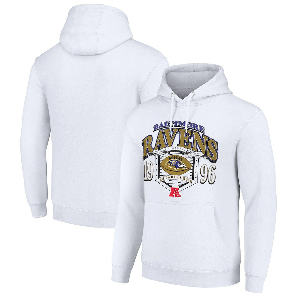 Baltimore Ravens Starter 80s Retro Pullover Hoodie - White cheap