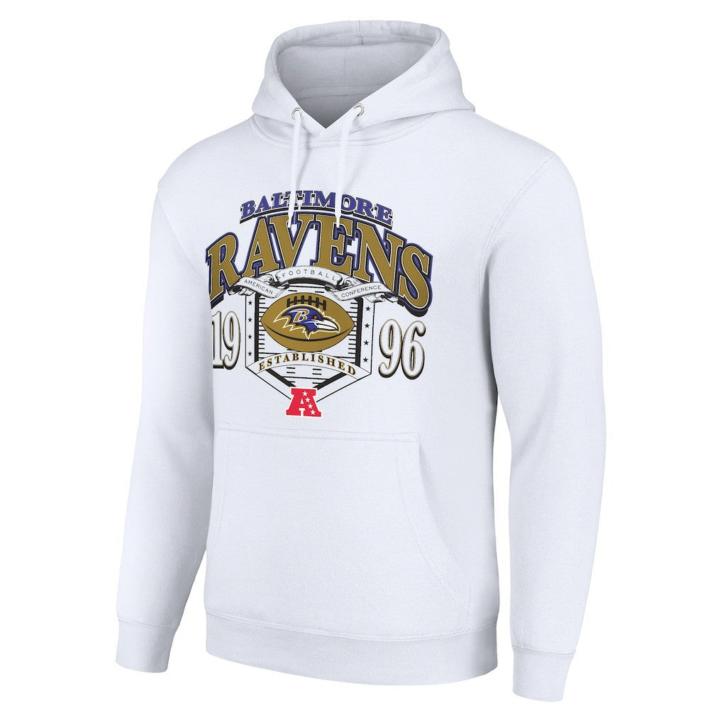Baltimore Ravens Starter 80s Retro Pullover Hoodie - White cheap