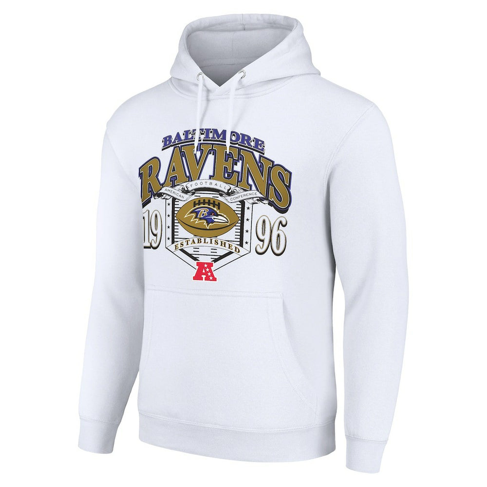 Baltimore Ravens Starter 80s Retro Pullover Hoodie - White cheap