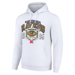Baltimore Ravens Starter 80s Retro Pullover Hoodie - White cheap