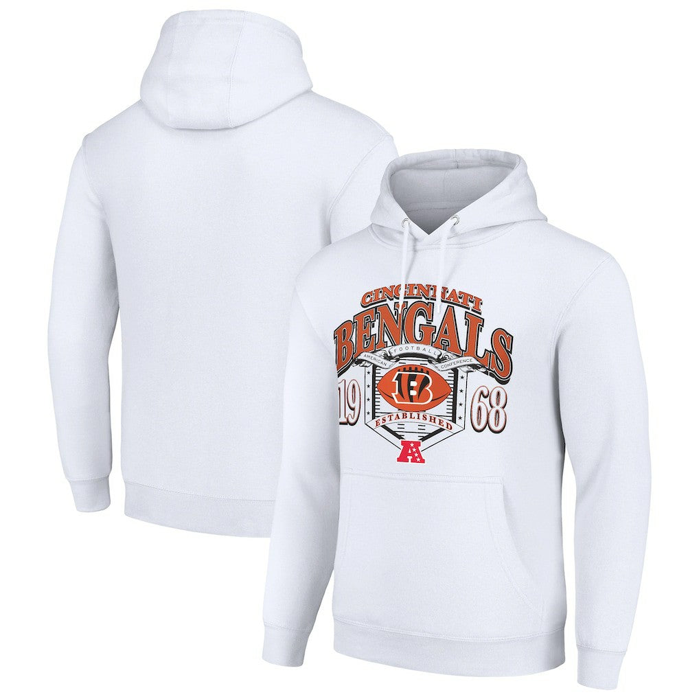 Cincinnati Bengals Starter 80s Retro Pullover Hoodie - White discount