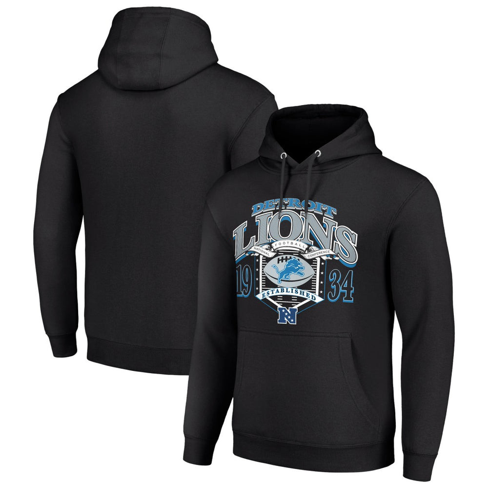 Detroit Lions Starter 80s Retro Pullover Hoodie - Black sale